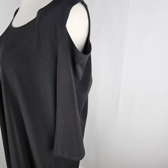 Clara Sunwoo Tunic Top Medium Cold Shoulder Black Office Party - Picture 2 of 9